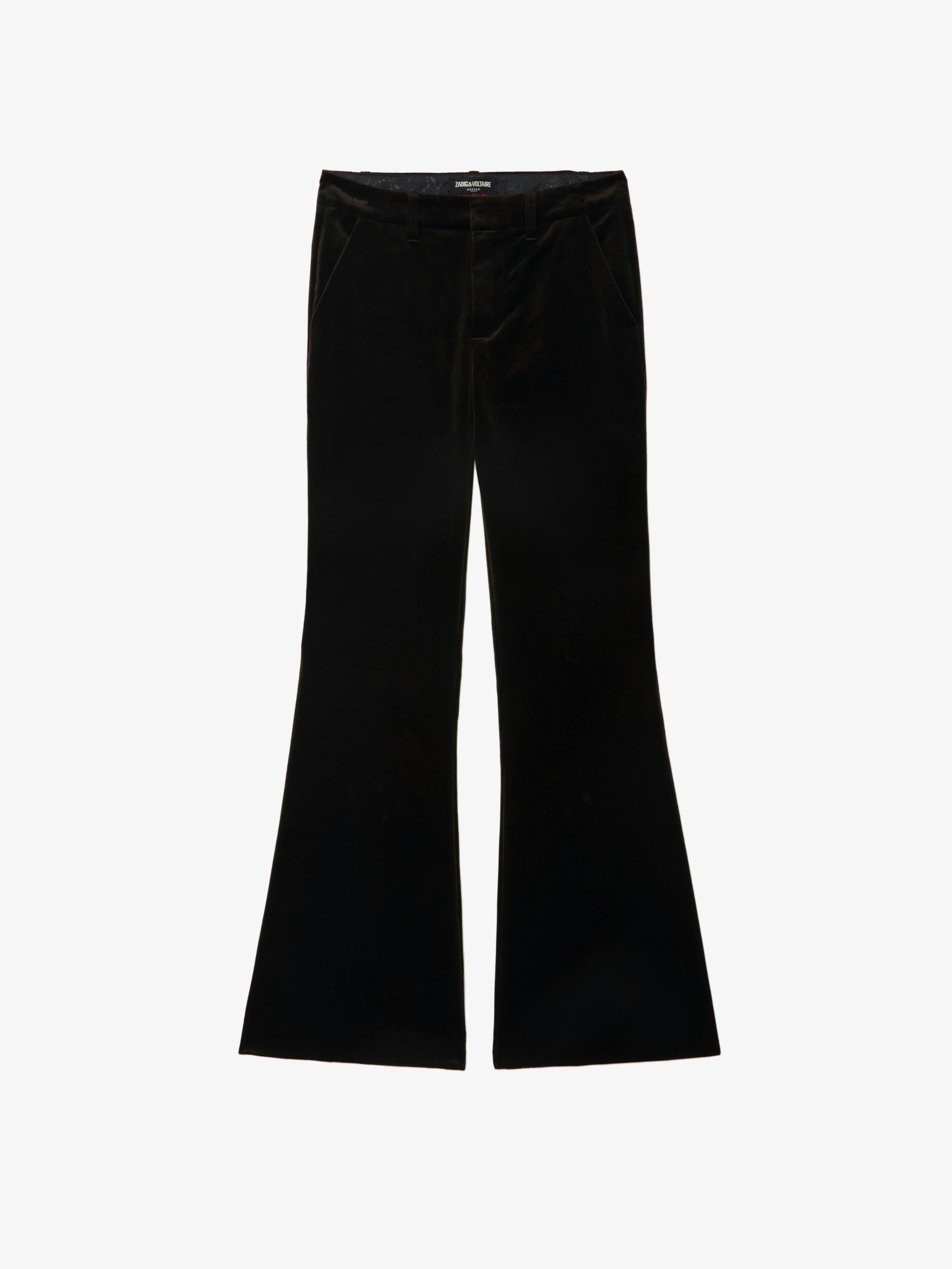 Prevy Velours Trousers - Tailored trousers in smooth velvet, low-waisted, flared and multi-pocketed.